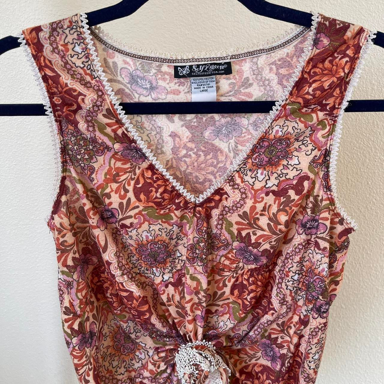 unique vintage whimsy 90s y2k SELF ESTEEM tank top