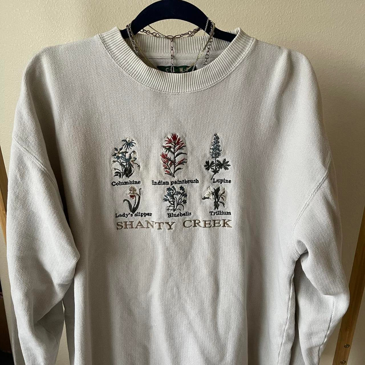 vintage whimsy 90s y2k SHANTY CREEK embroidered knit pullover sweater