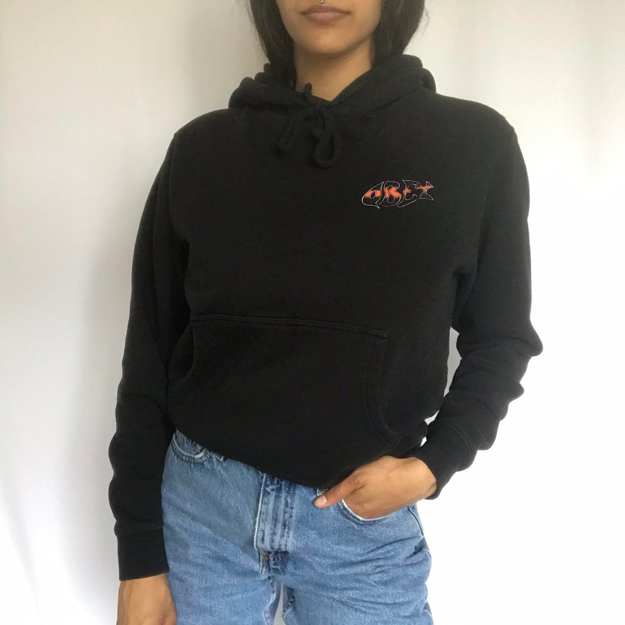 unique vintage whimsy 90s y2k OBEY graphic pullover hoodie