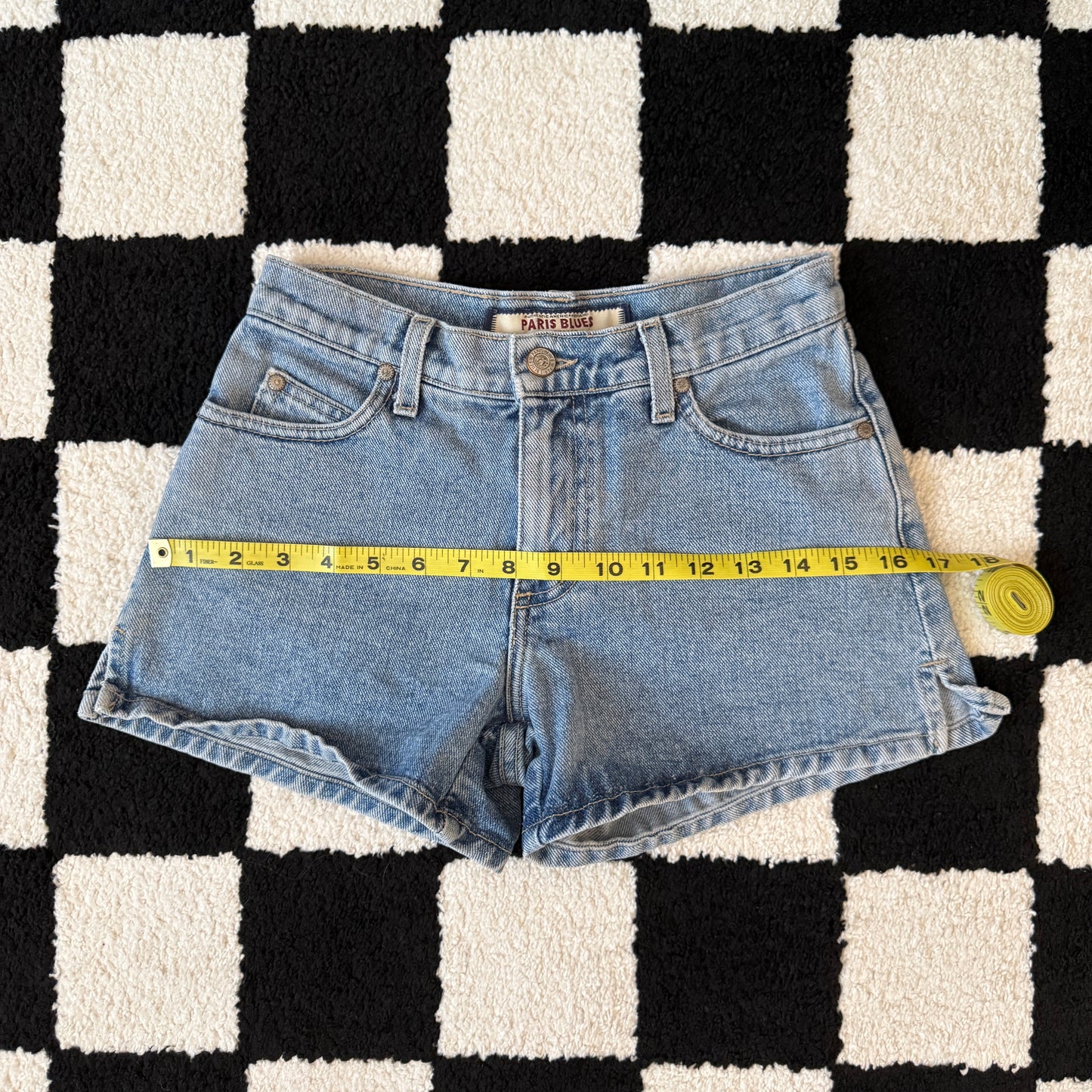 unique vintage whimsy 90s y2k PARIS BLUES denim shorts