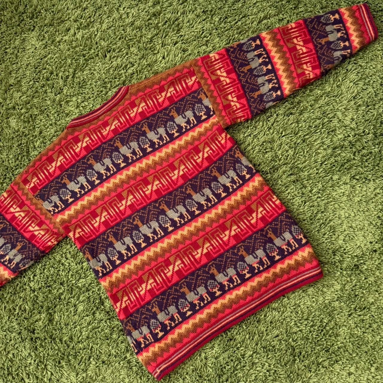 unique vintage whimsy 90s y2k graphic cardigan sweater