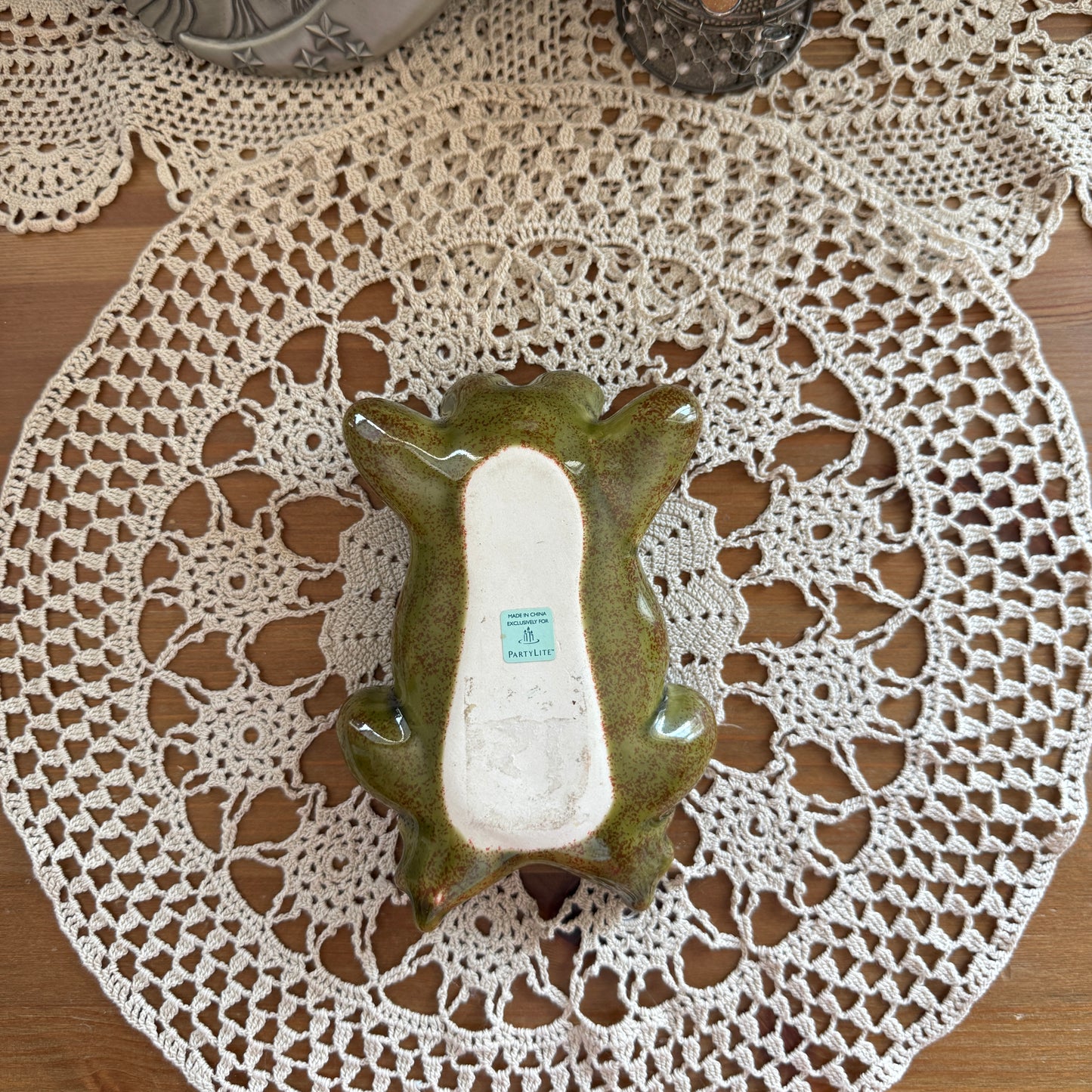 unique vintage whimsical frog candle holder