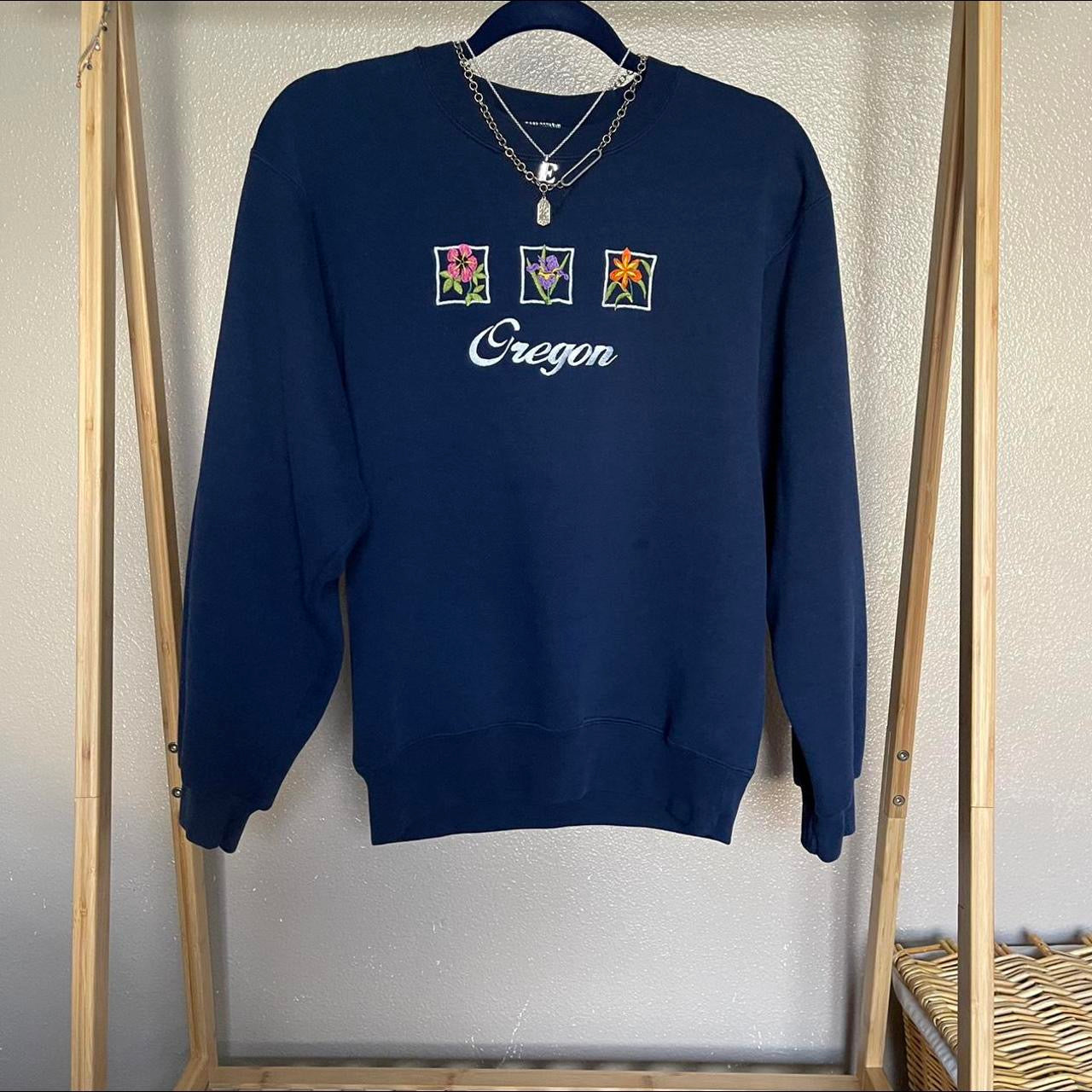 unique vintage whimsy 90s y2k embroidered pullover sweatshirt