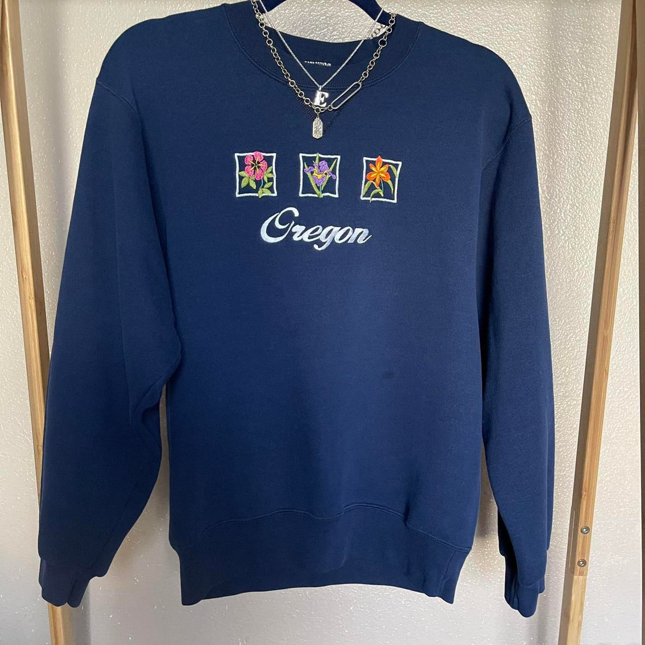 unique vintage whimsy 90s y2k embroidered pullover sweatshirt