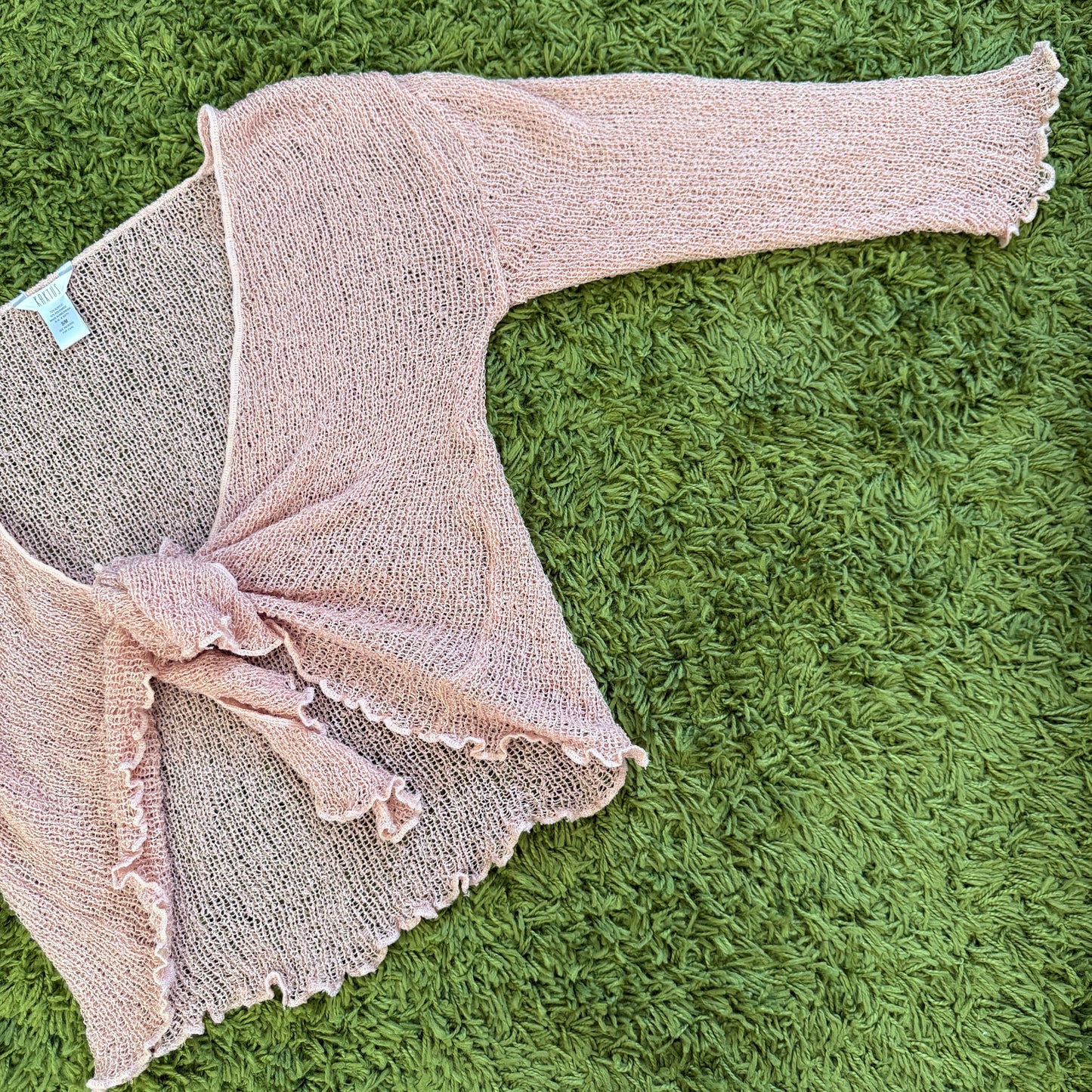 vintage whimsy 90s y2k knit cardigan tie top