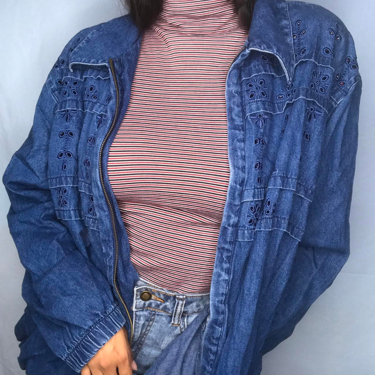 unique vintage whimsy 90s y2k denim jacket