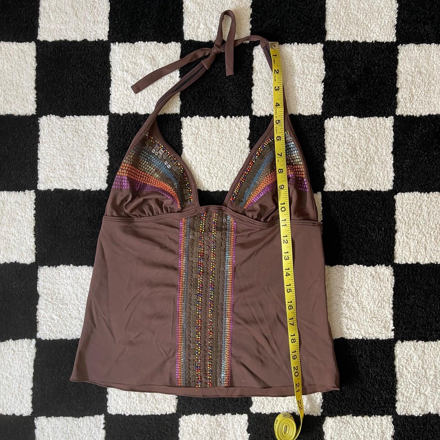 unique vintage whimsy 90s y2k halter swim top