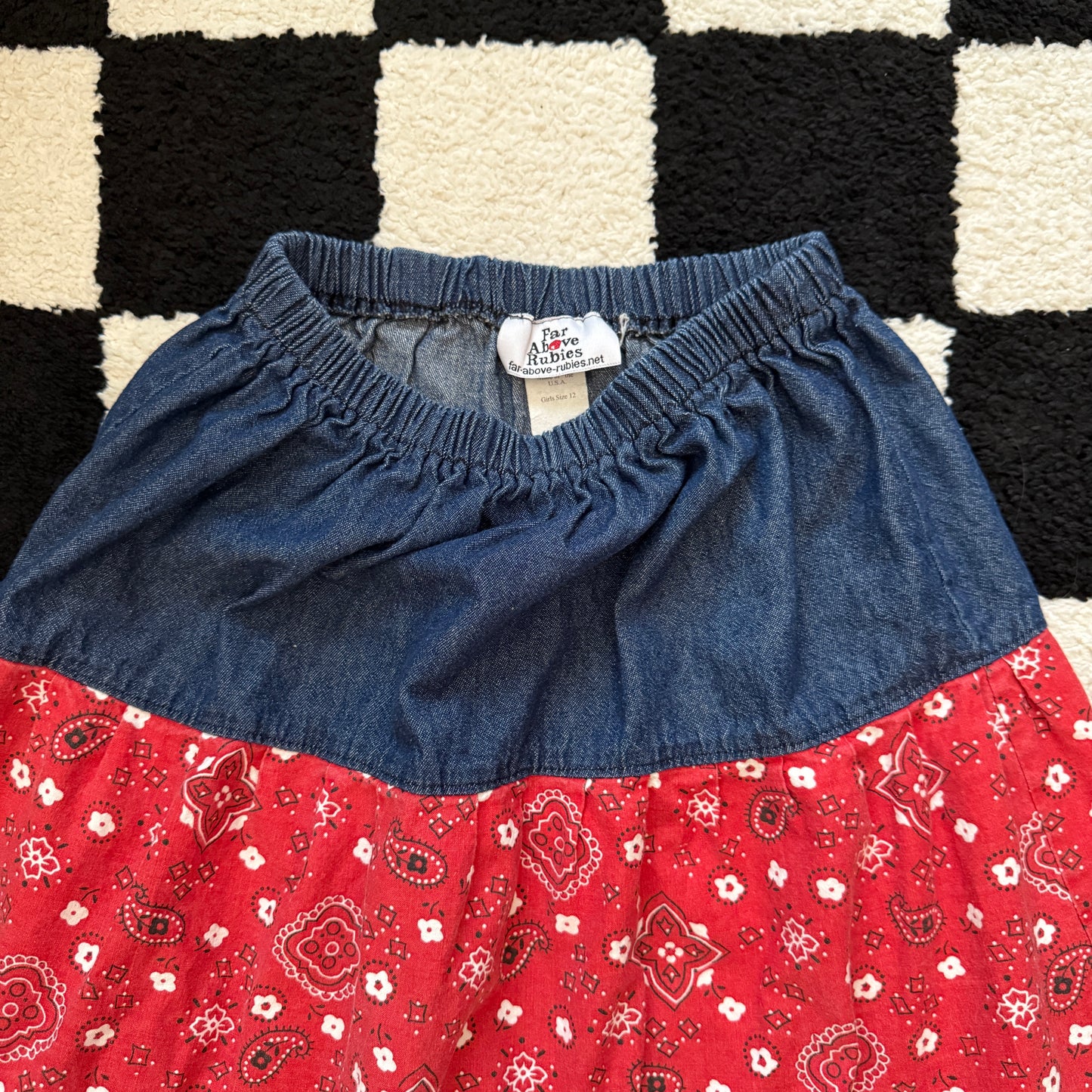 unique vintage whimsy 90s y2k FAR ABOVE RUBIES midi skirt