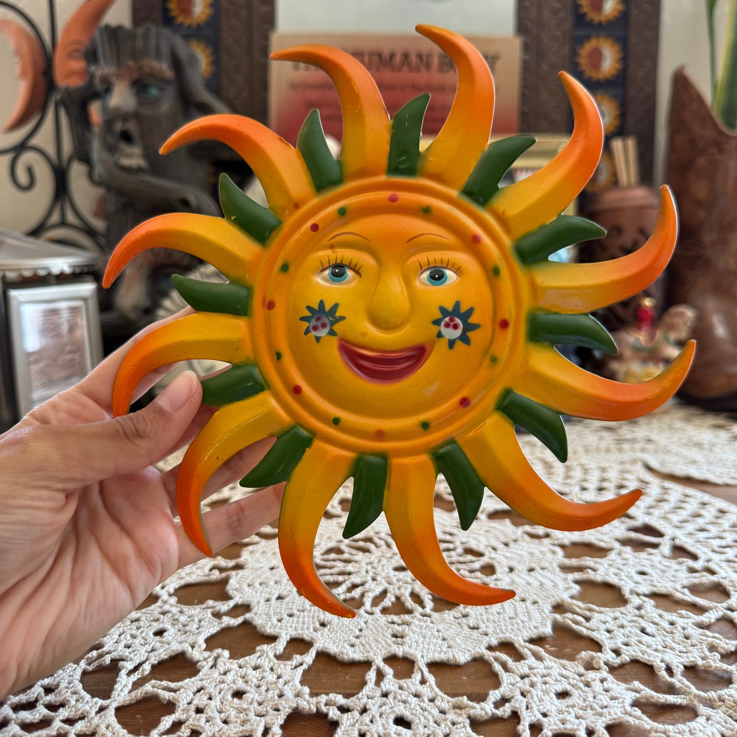 unique vintage whimsical celestial sun wall decor collectable