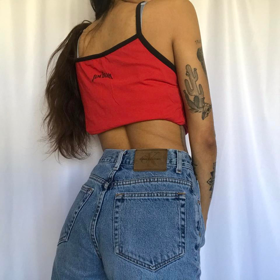vintage whimsy 90s y2k JIM BEAM graphic cami top