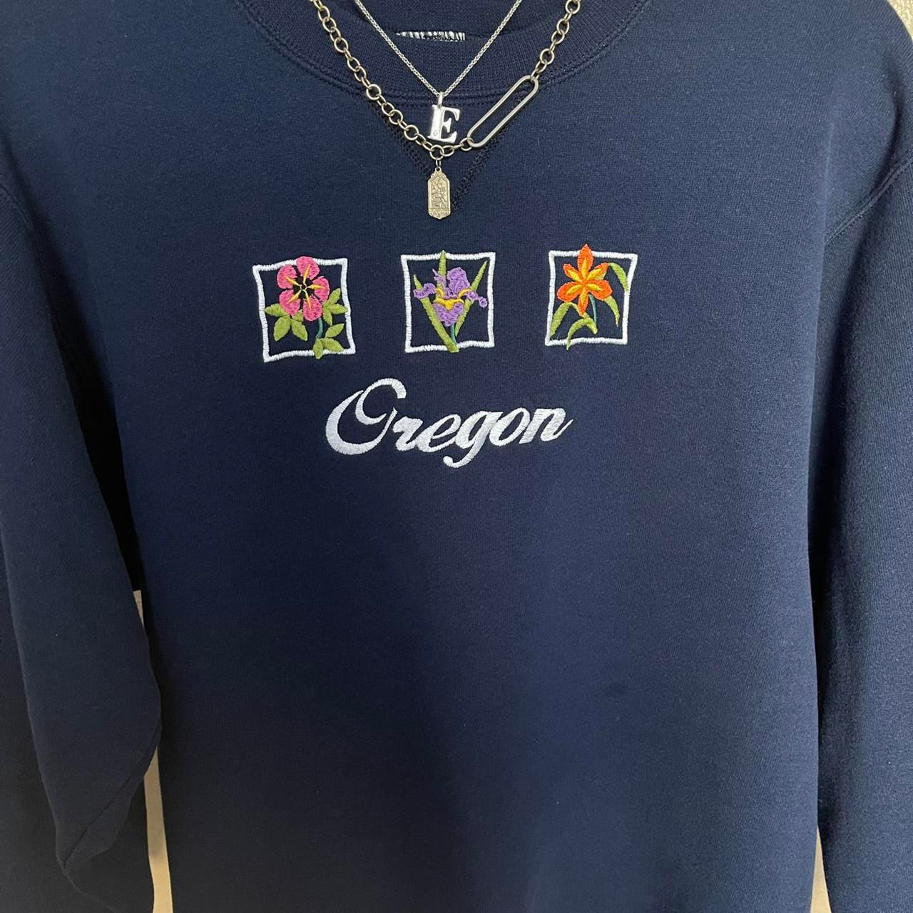 unique vintage whimsy 90s y2k embroidered pullover sweatshirt