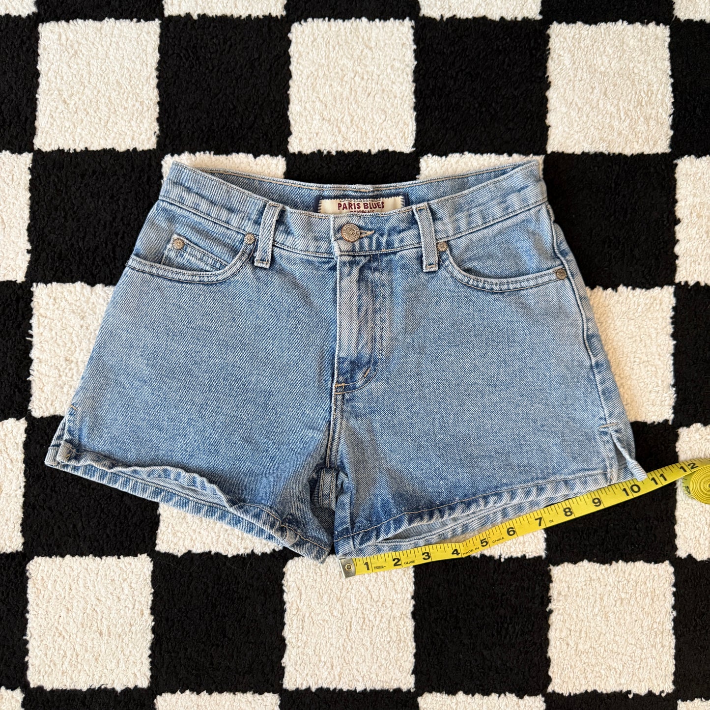 unique vintage whimsy 90s y2k PARIS BLUES denim shorts