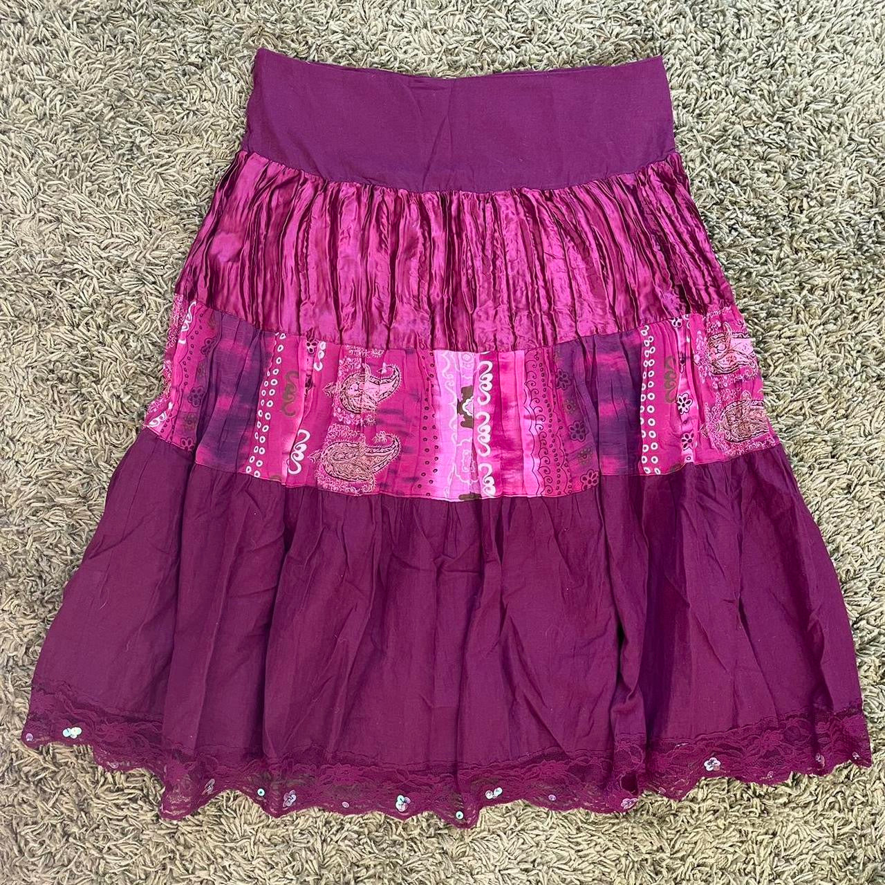 unique vintage whimsy 90s y2k FANG midi skirt