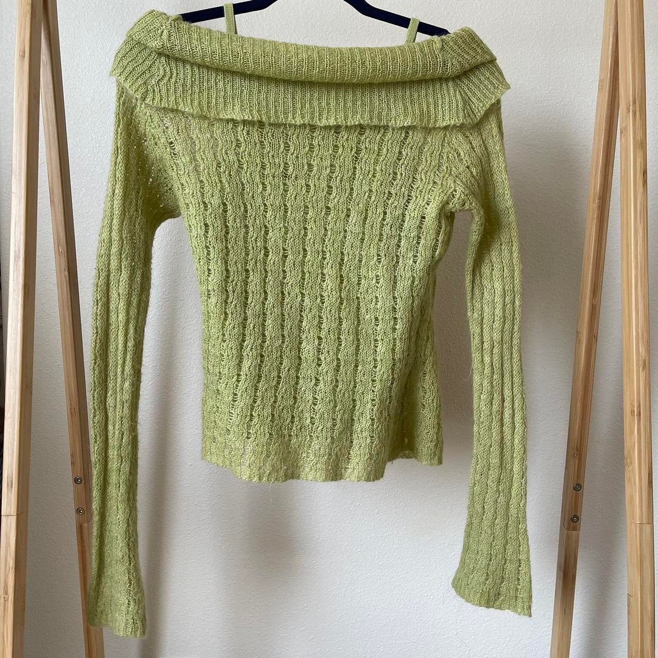 vintage whimsy 90s y2k off shoulder knit top