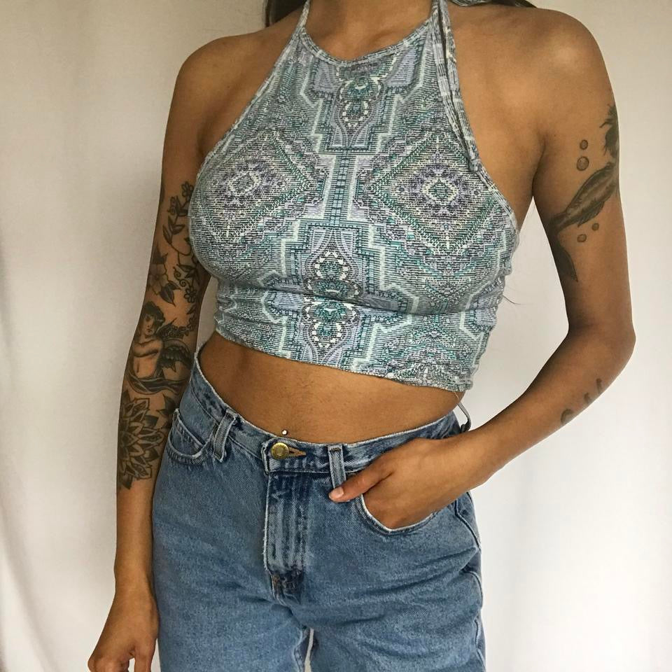 handmade unique vintage whimsy 90s y2k halter top