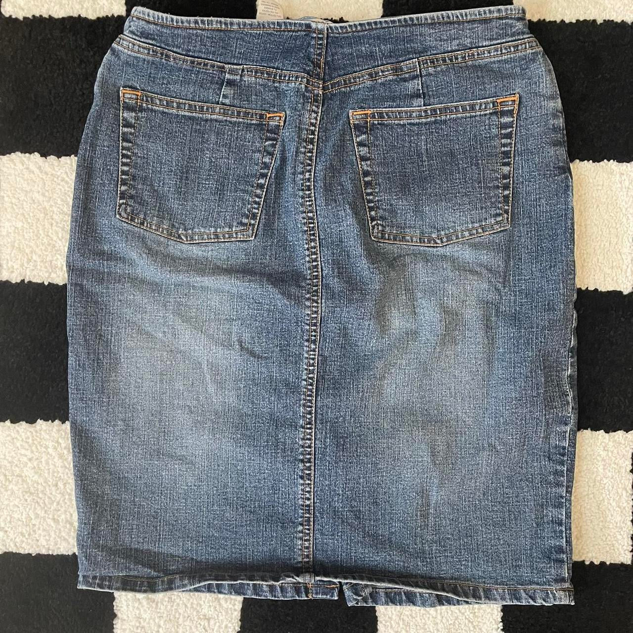 vintage whimsy 90s y2k denim midi skirt