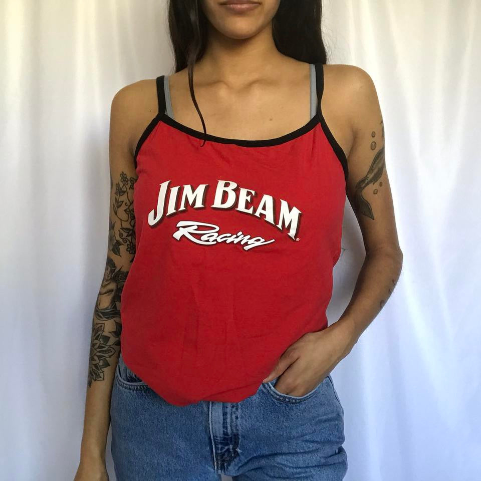 vintage whimsy 90s y2k JIM BEAM graphic cami top