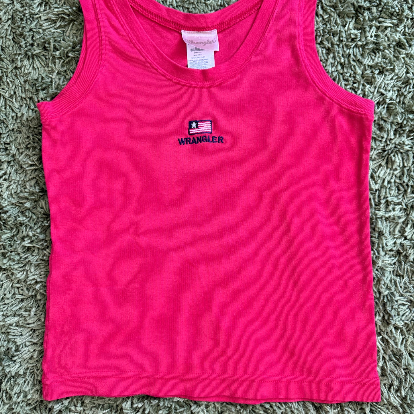 unique vintage whimsy 90s y2k WRANGLER embroidered tank top