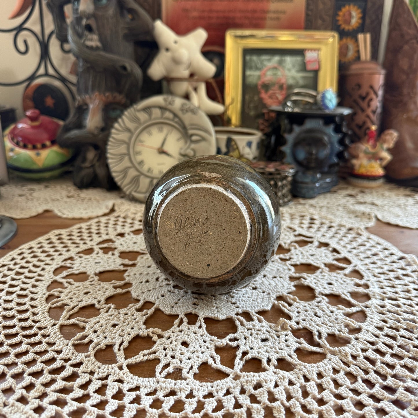 unique vintage whimsical folk art potion bottle