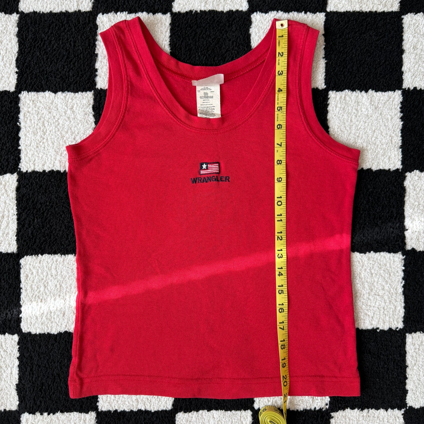unique vintage whimsy 90s y2k WRANGLER embroidered tank top