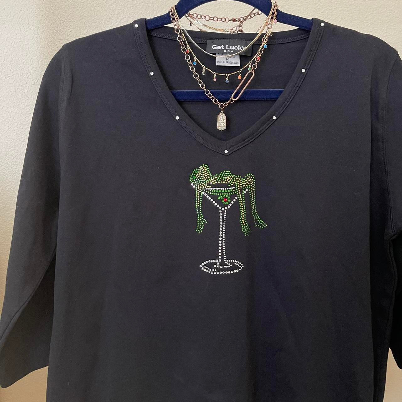 unique vintage whimsy 90s y2k GET LUCKY U.S.A. sleeved top