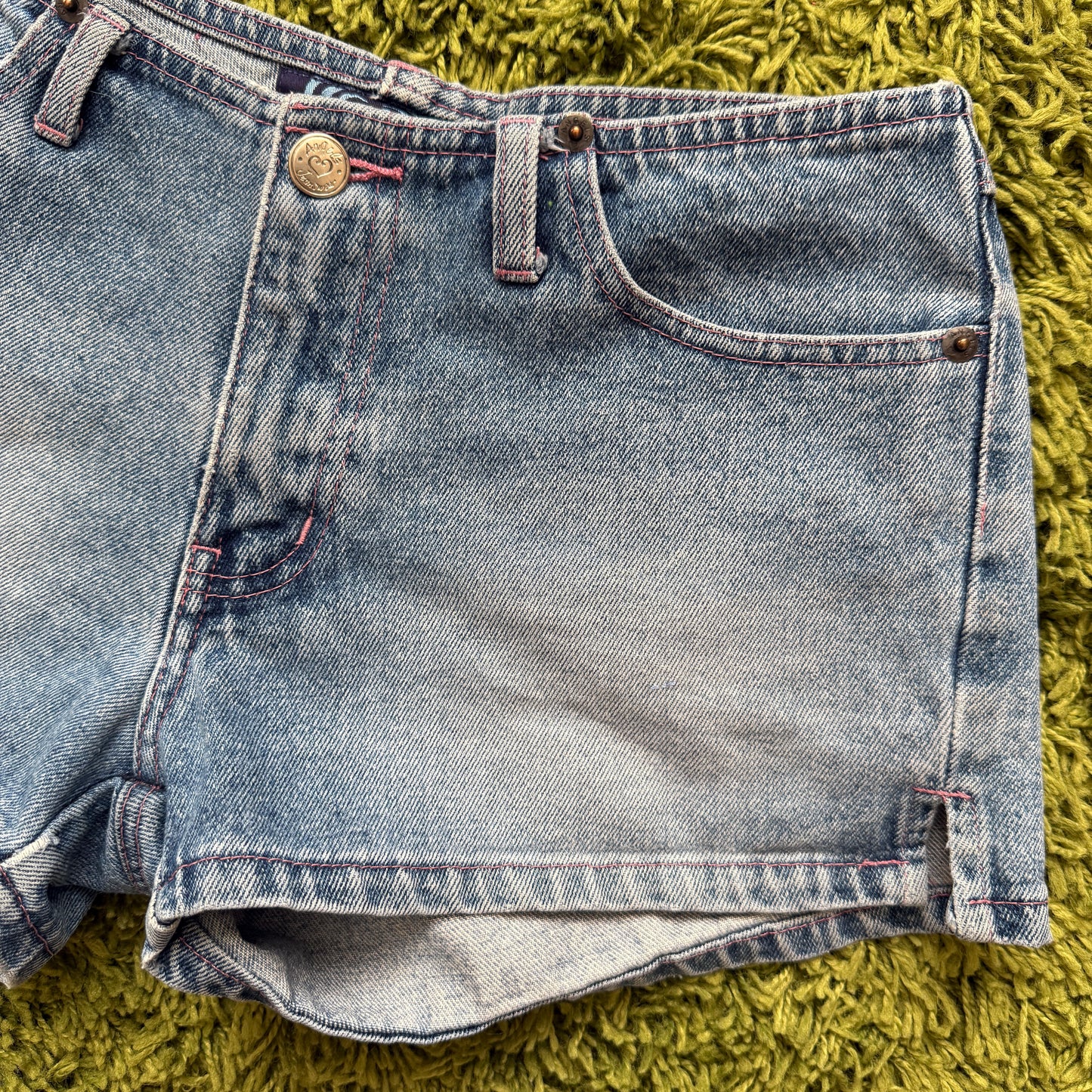 unique vintage whimsy 90s y2k ANGELS denim shorts