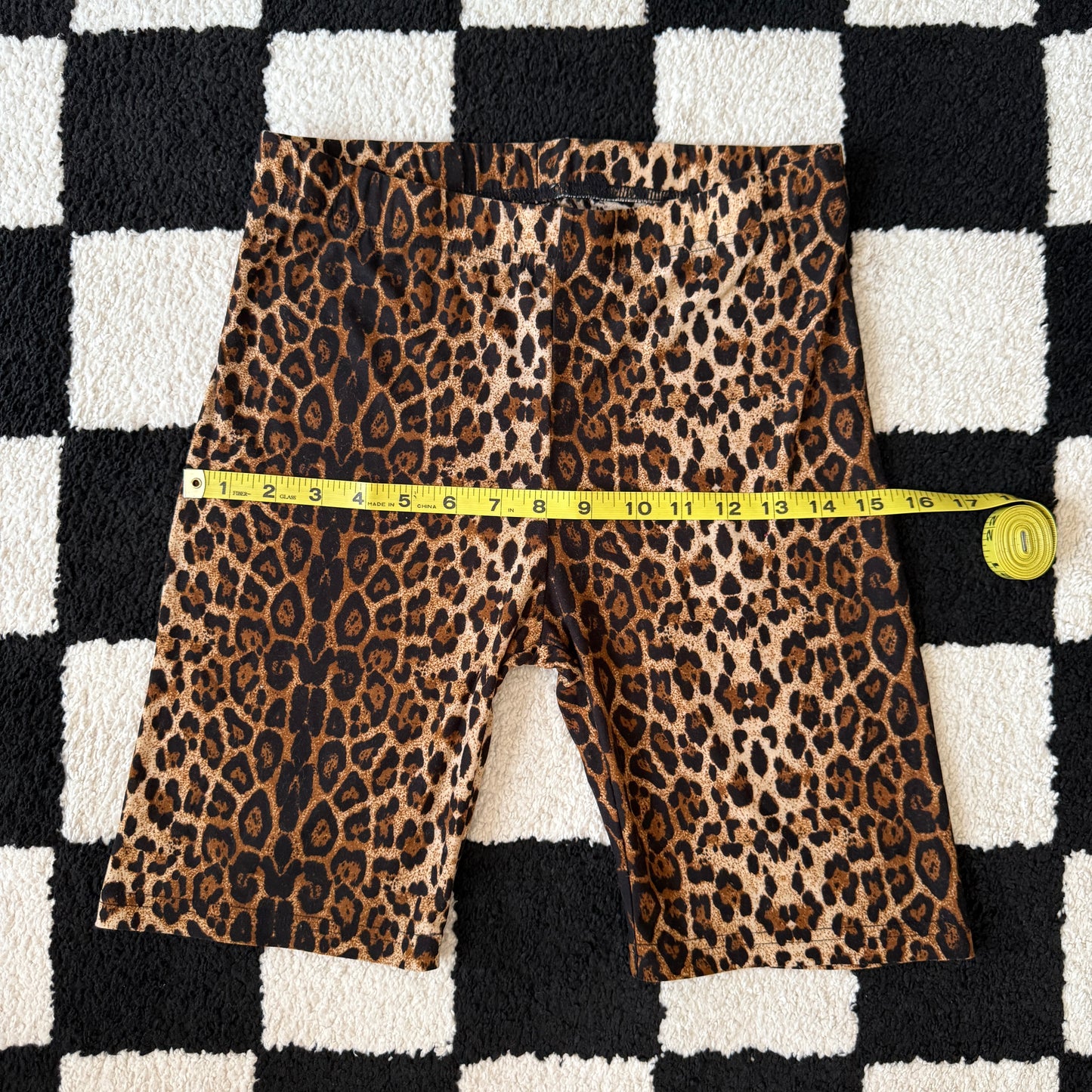 whimsy 90s y2k leopard print biker shorts