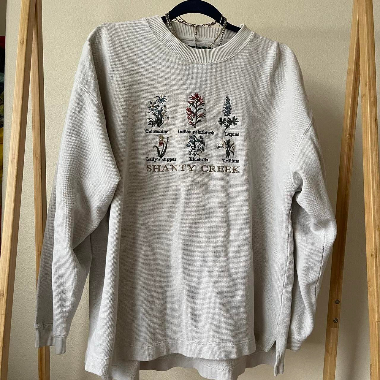 vintage whimsy 90s y2k SHANTY CREEK embroidered knit pullover sweater
