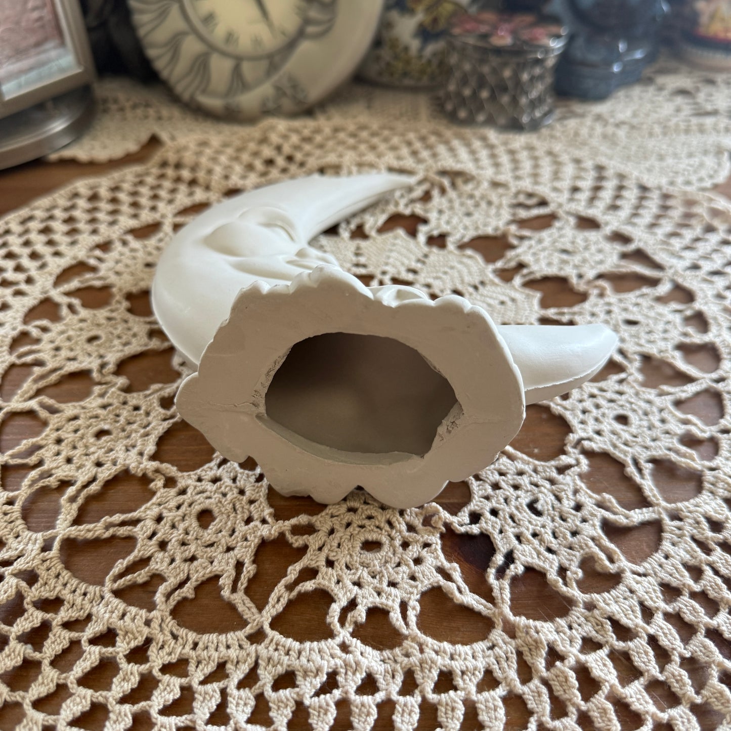 unique handmade vintage whimsical celestial moon sculpture collectable