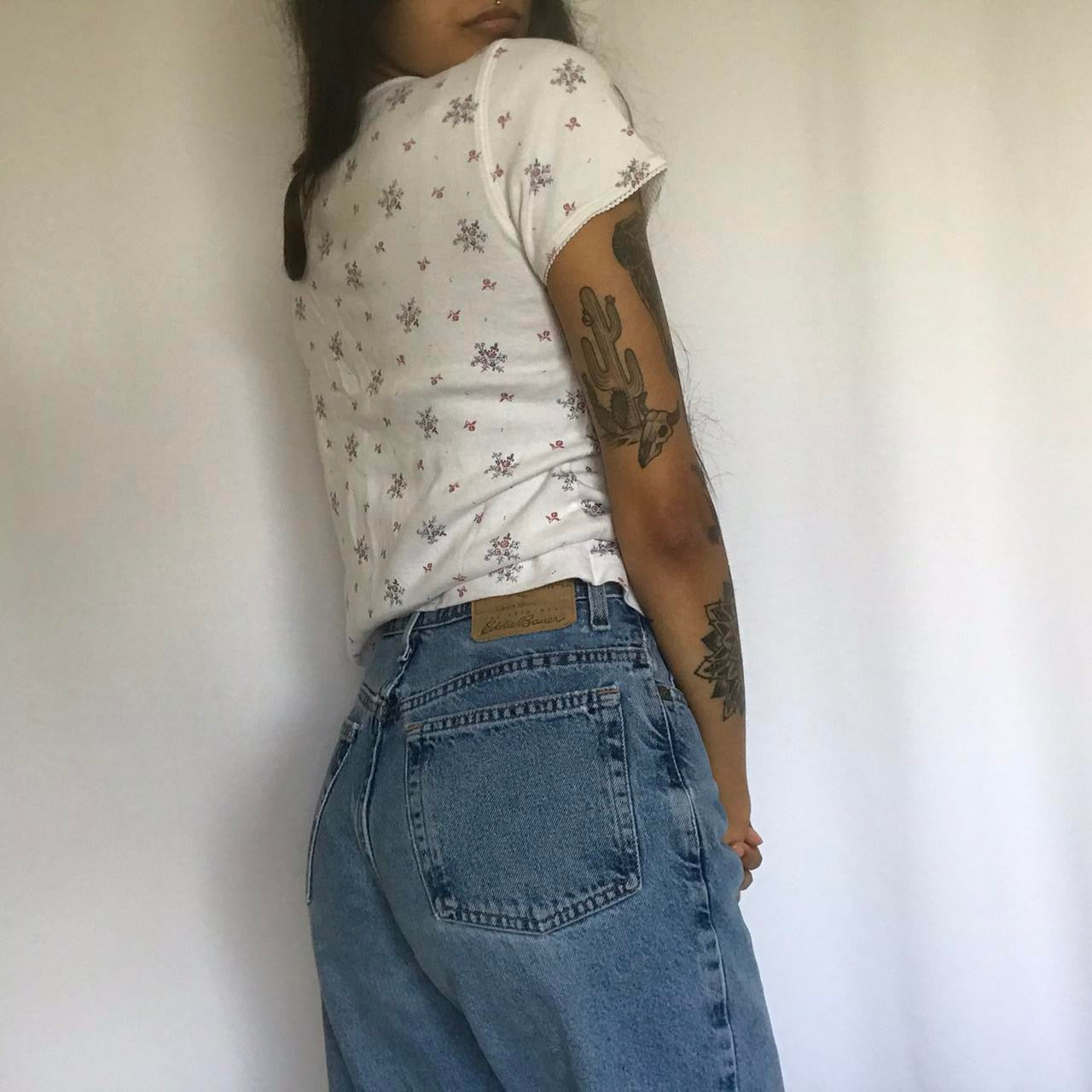 vintage whimsy 90s y2k CRAZY HORSE babydoll top