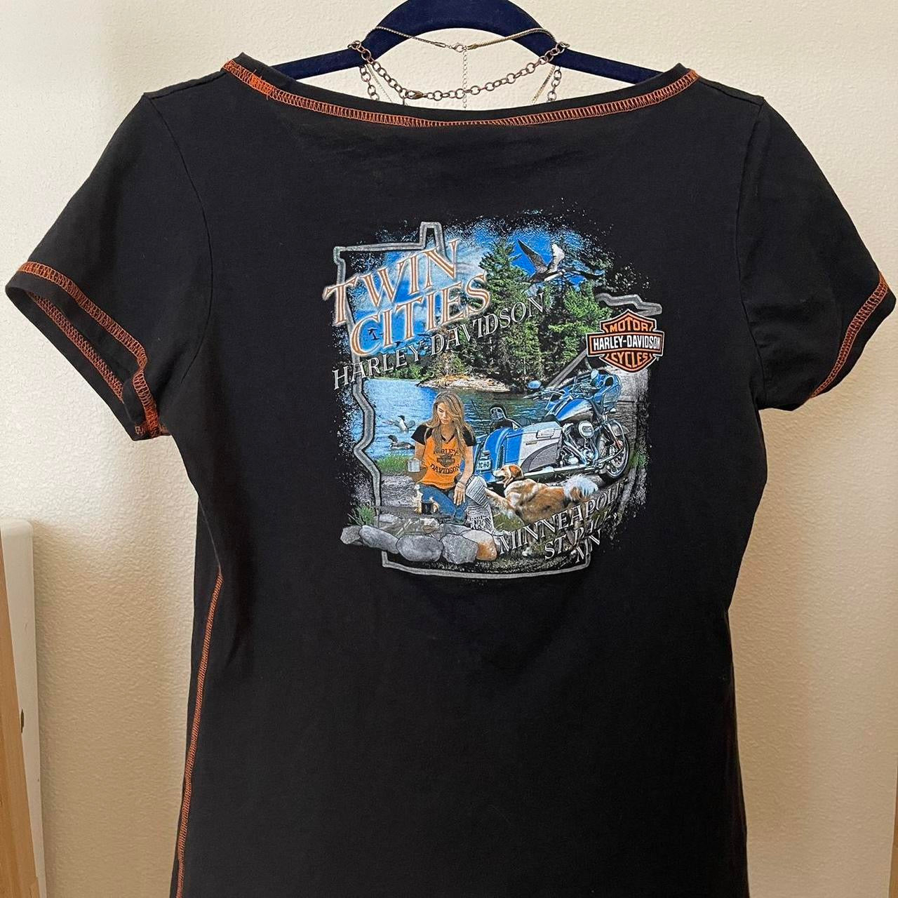 unique vintage whimsy 90s y2k HARLEY DAVIDSON graphic t shirt