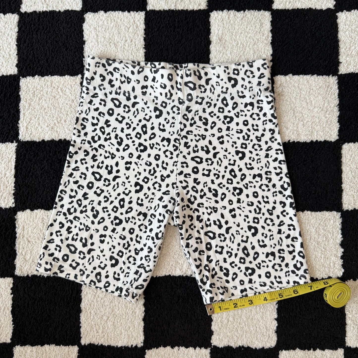 whimsy 90s y2k snow leopard biker shorts