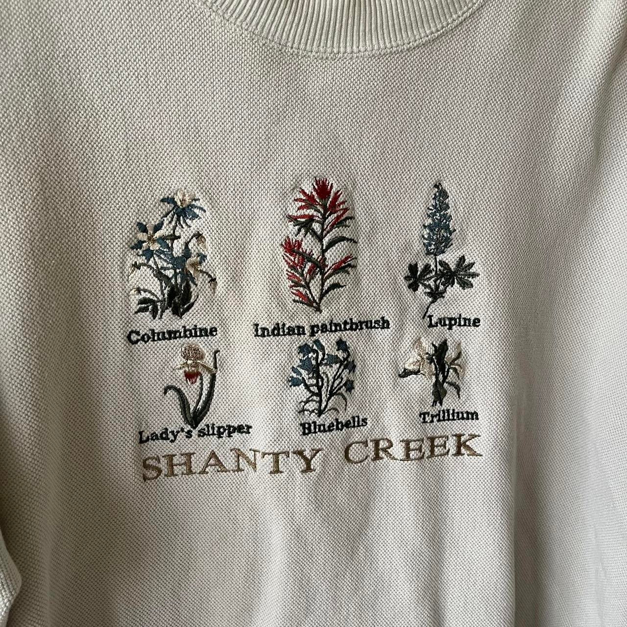 vintage whimsy 90s y2k SHANTY CREEK embroidered knit pullover sweater