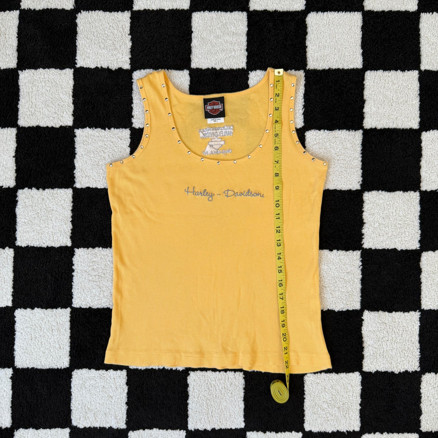 vintage whimsy 90s y2k HARLEY DAVIDSON embroidered tank top