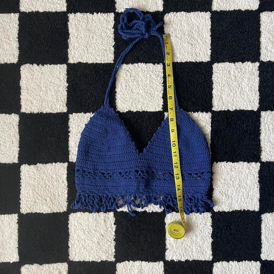 handmade whimsy 90s y2k crochet halter top