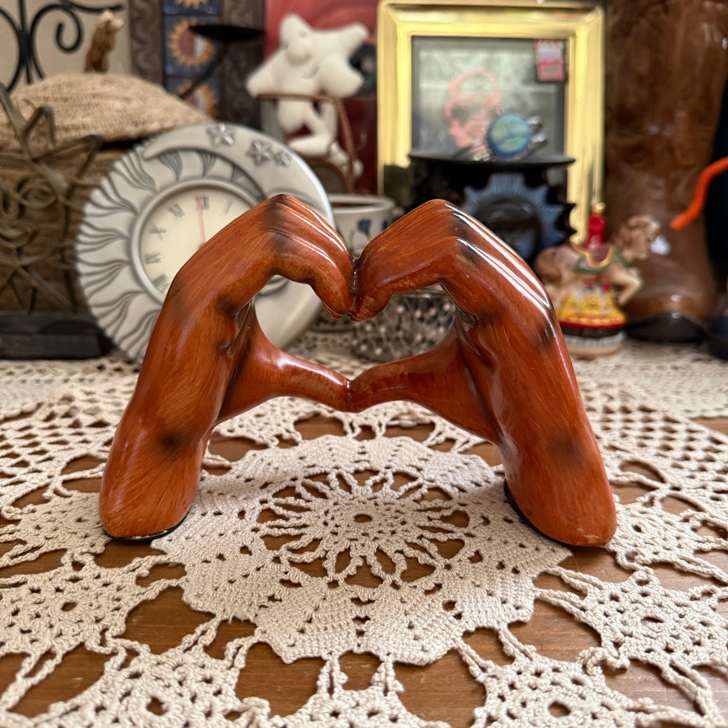 whimsical wood hand figurine collectable