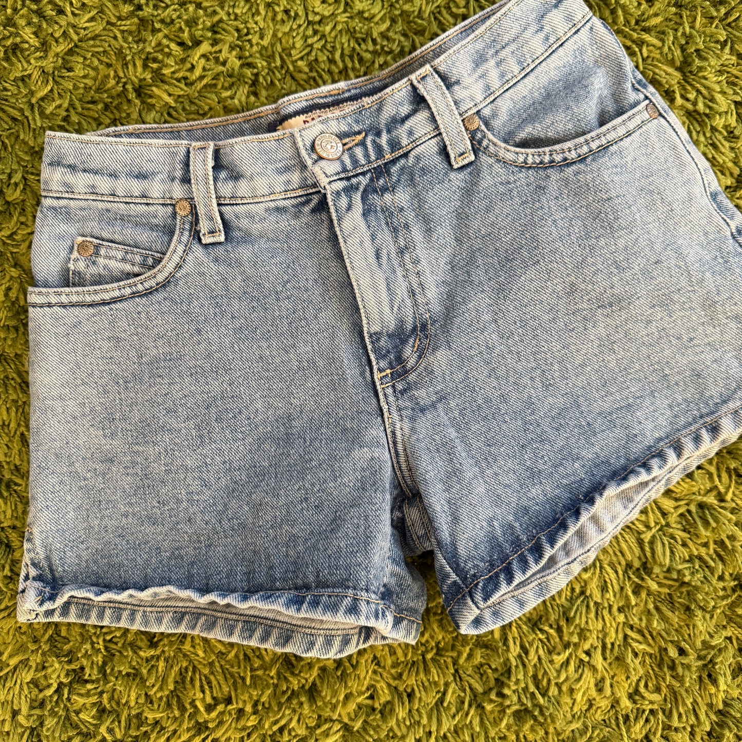 unique vintage whimsy 90s y2k PARIS BLUES denim shorts
