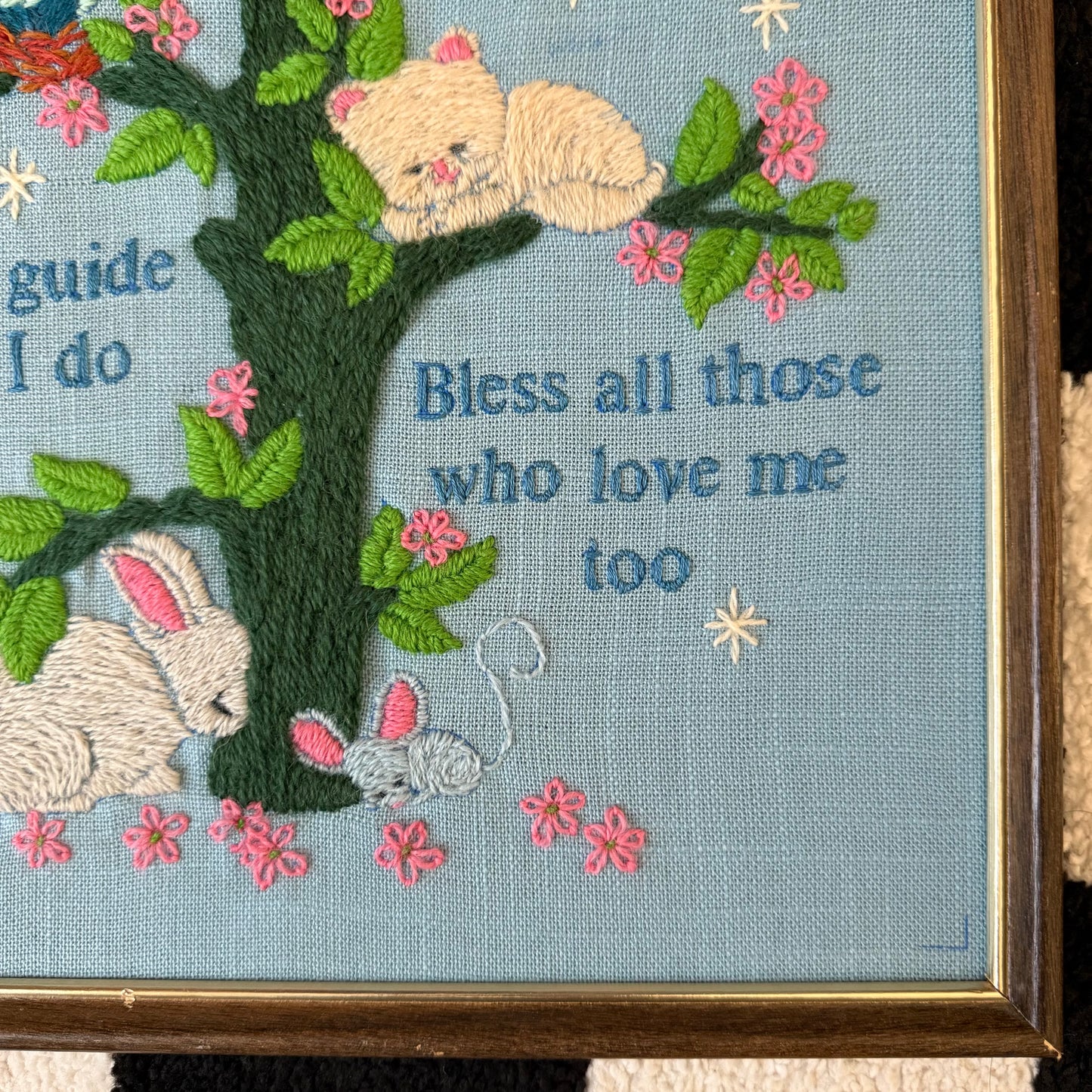 vintage whimsy celestial crewel embroidery wall decor