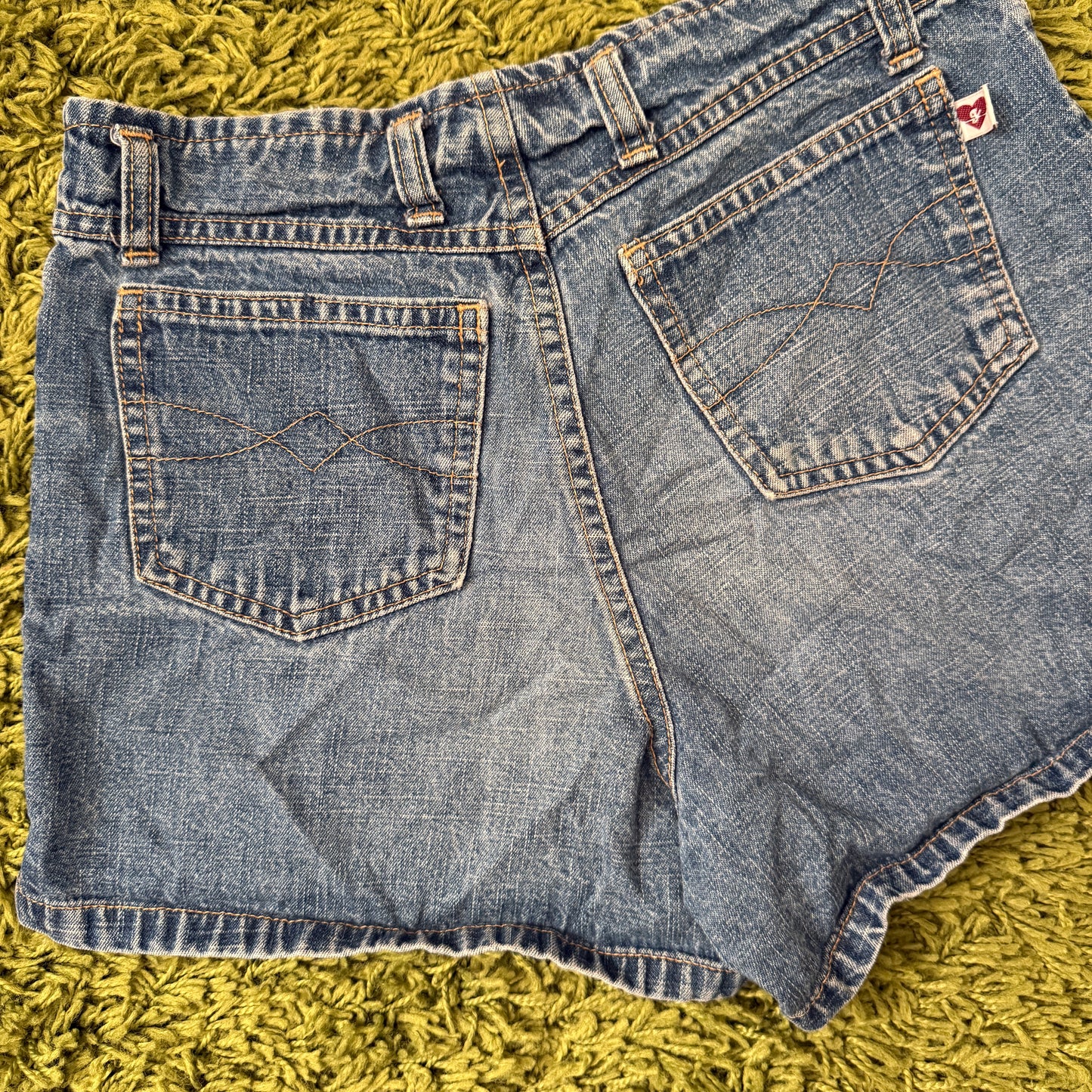 vintage whimsy 90s y2k denim embroidered shorts