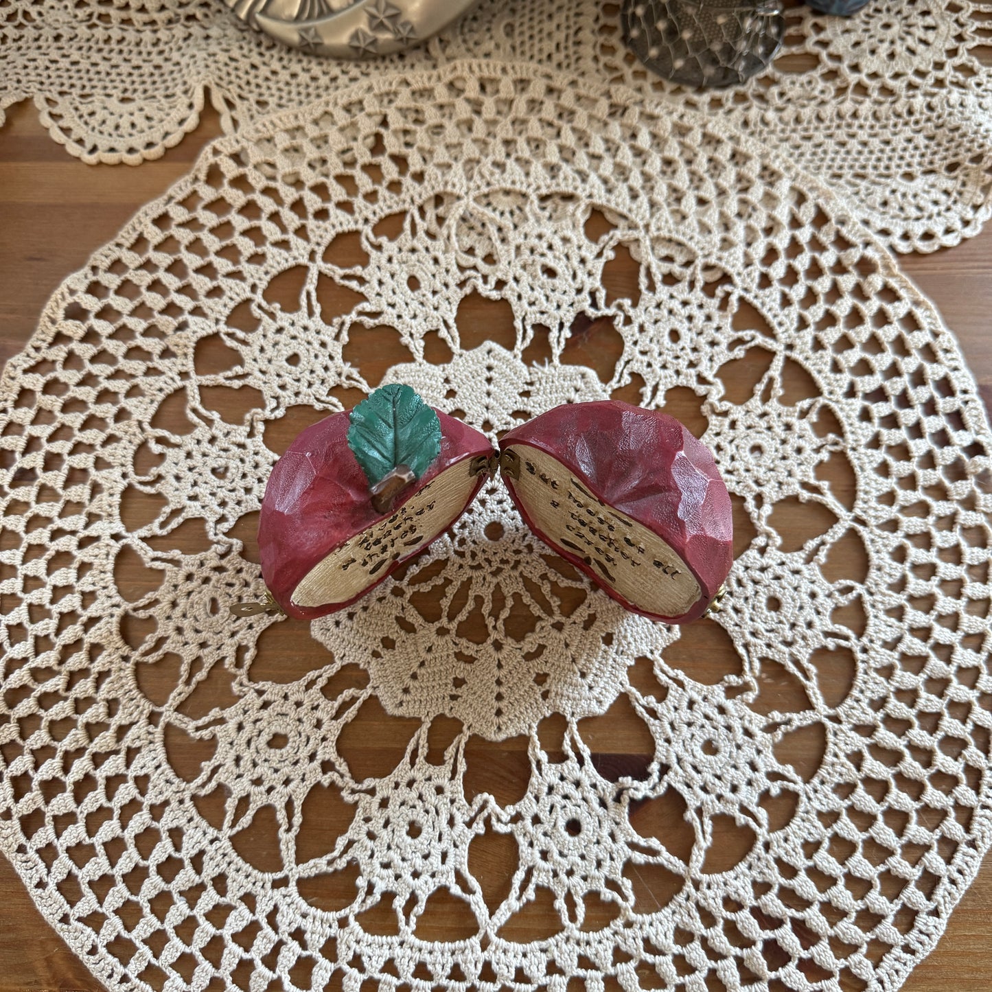 unique vintage whimsical apple figure collectable trinket