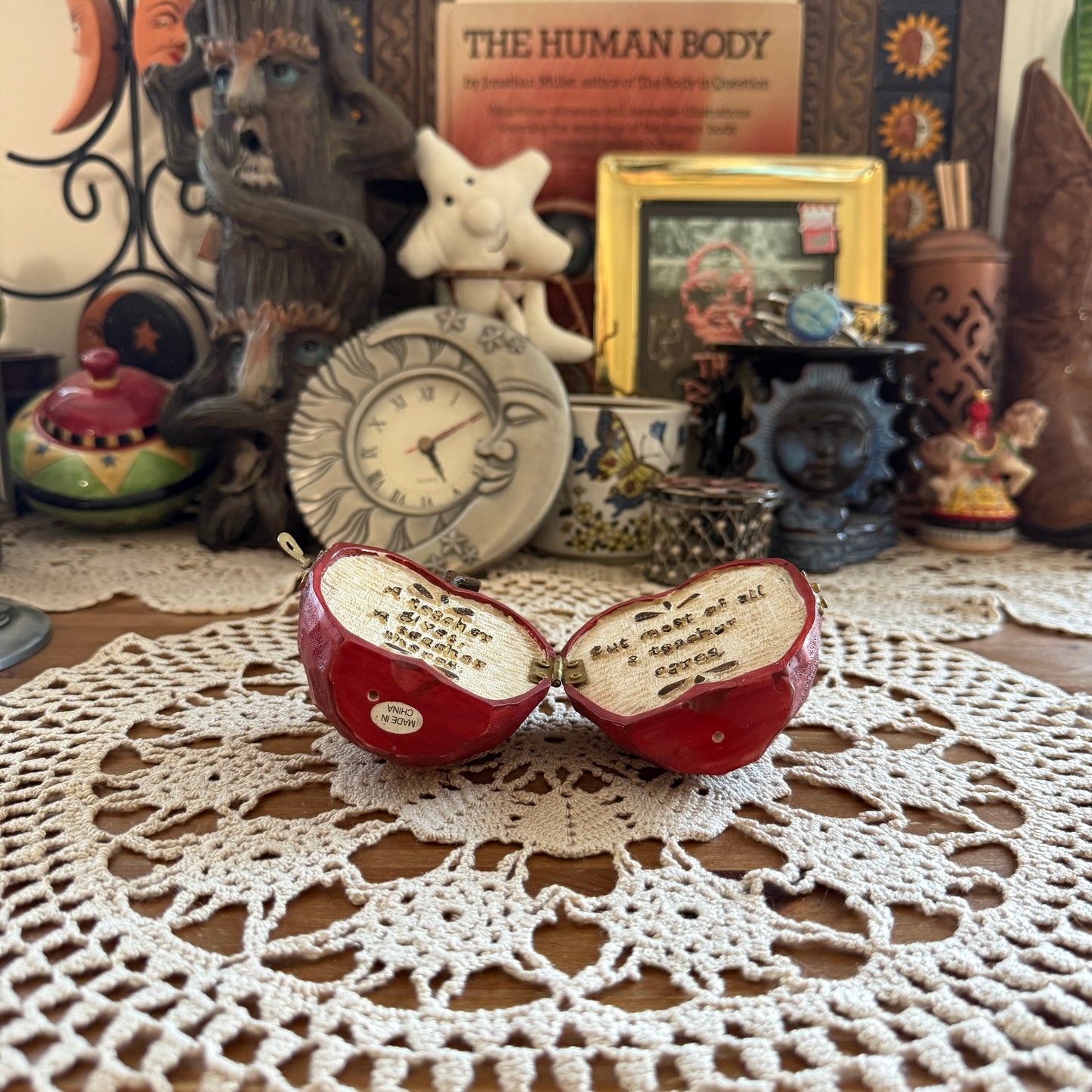 unique vintage whimsical apple figure collectable trinket