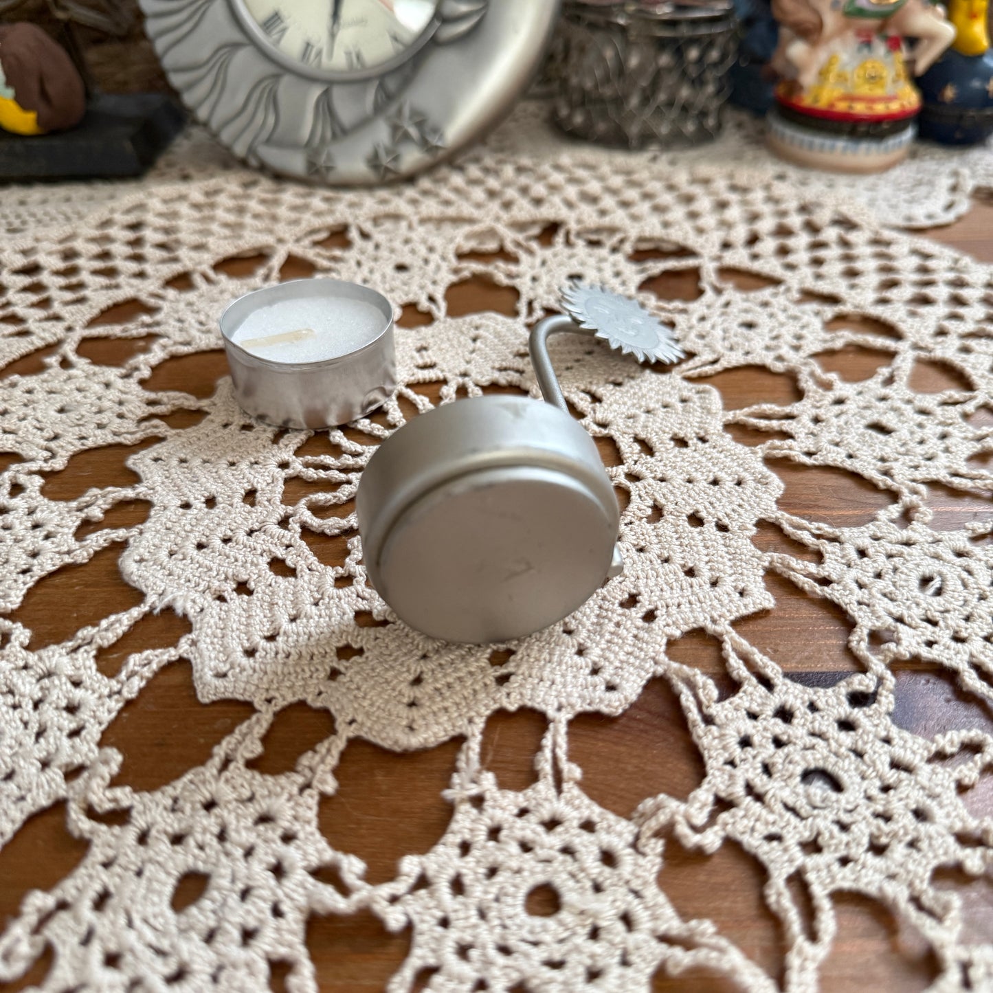 unique vintage whimsical celestial sun candle holder