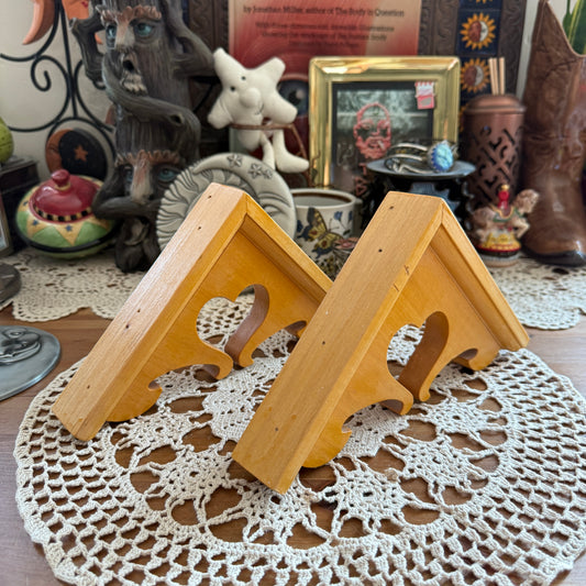 unique vintage whimsical heart wood shelf brackets
