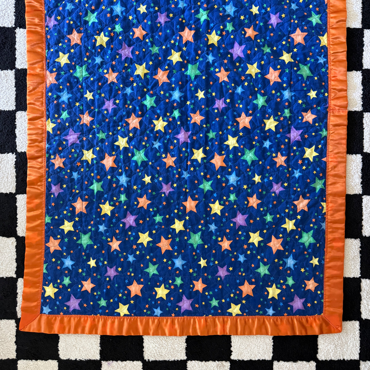 unique handmade vintage whimsical celestial sun moon stars quilt blanket