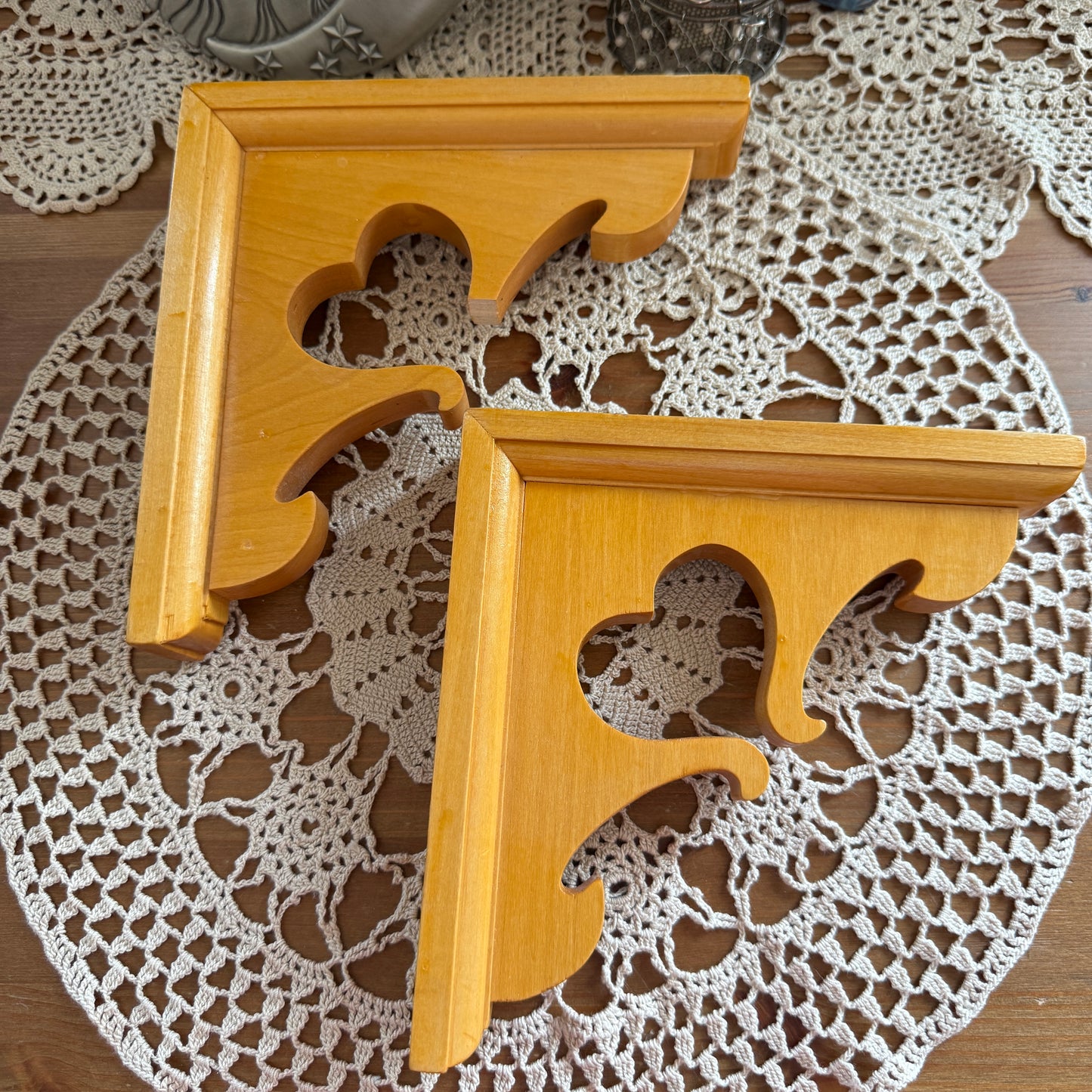 unique vintage whimsical heart wood shelf brackets