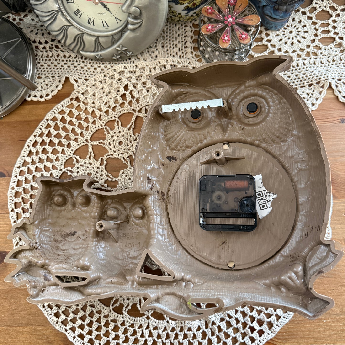 unique vintage whimsical owl clock collectable