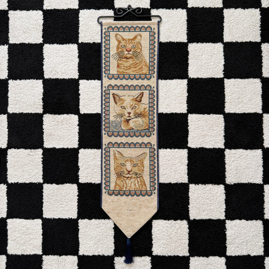 unique handmade vintage whimsical cat folk art collectable wall decor