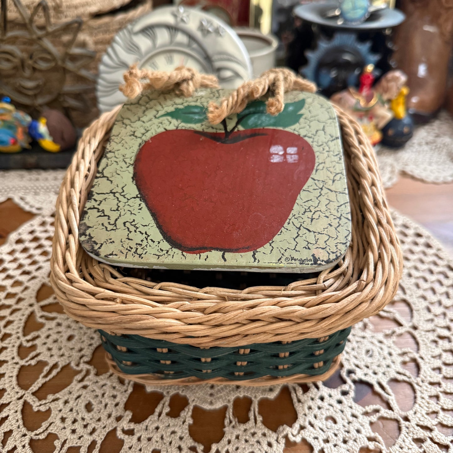 unique vintage whimsical wicker basket