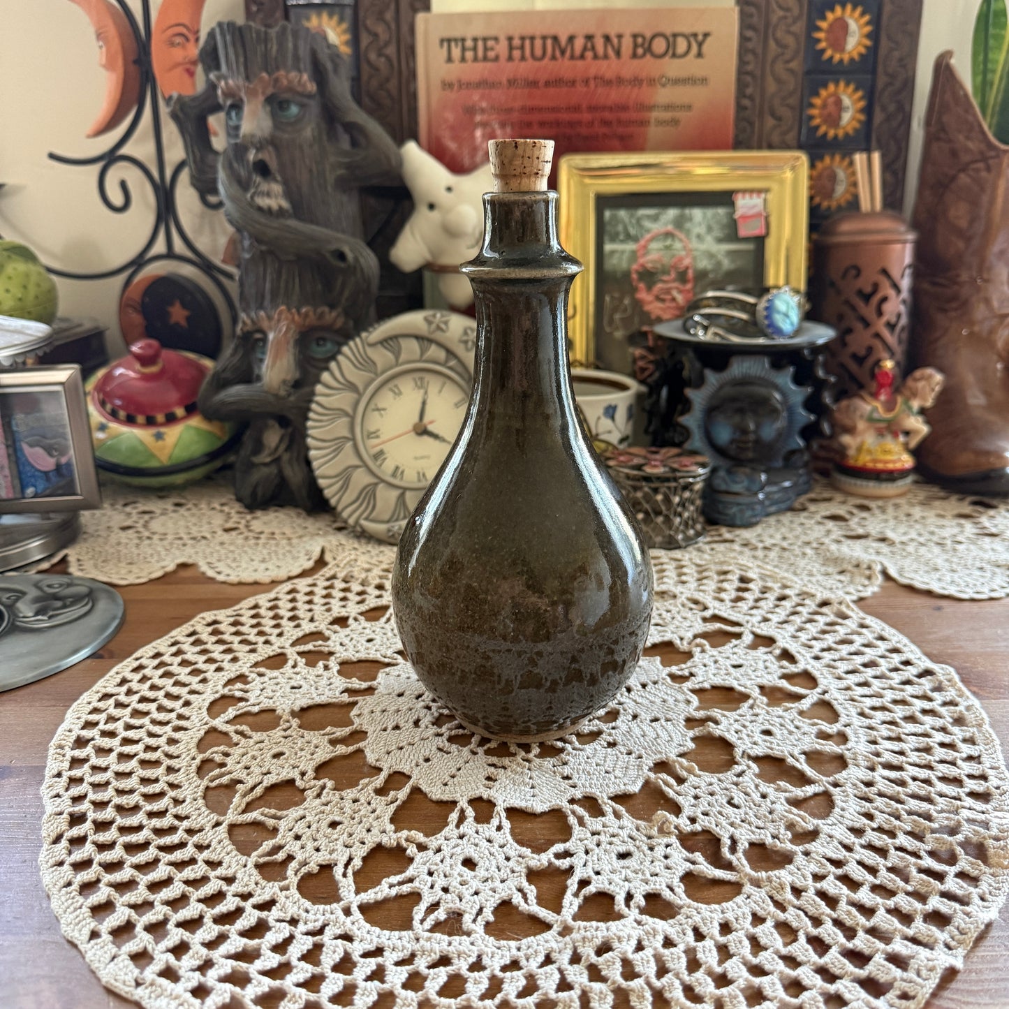 unique vintage whimsical folk art potion bottle
