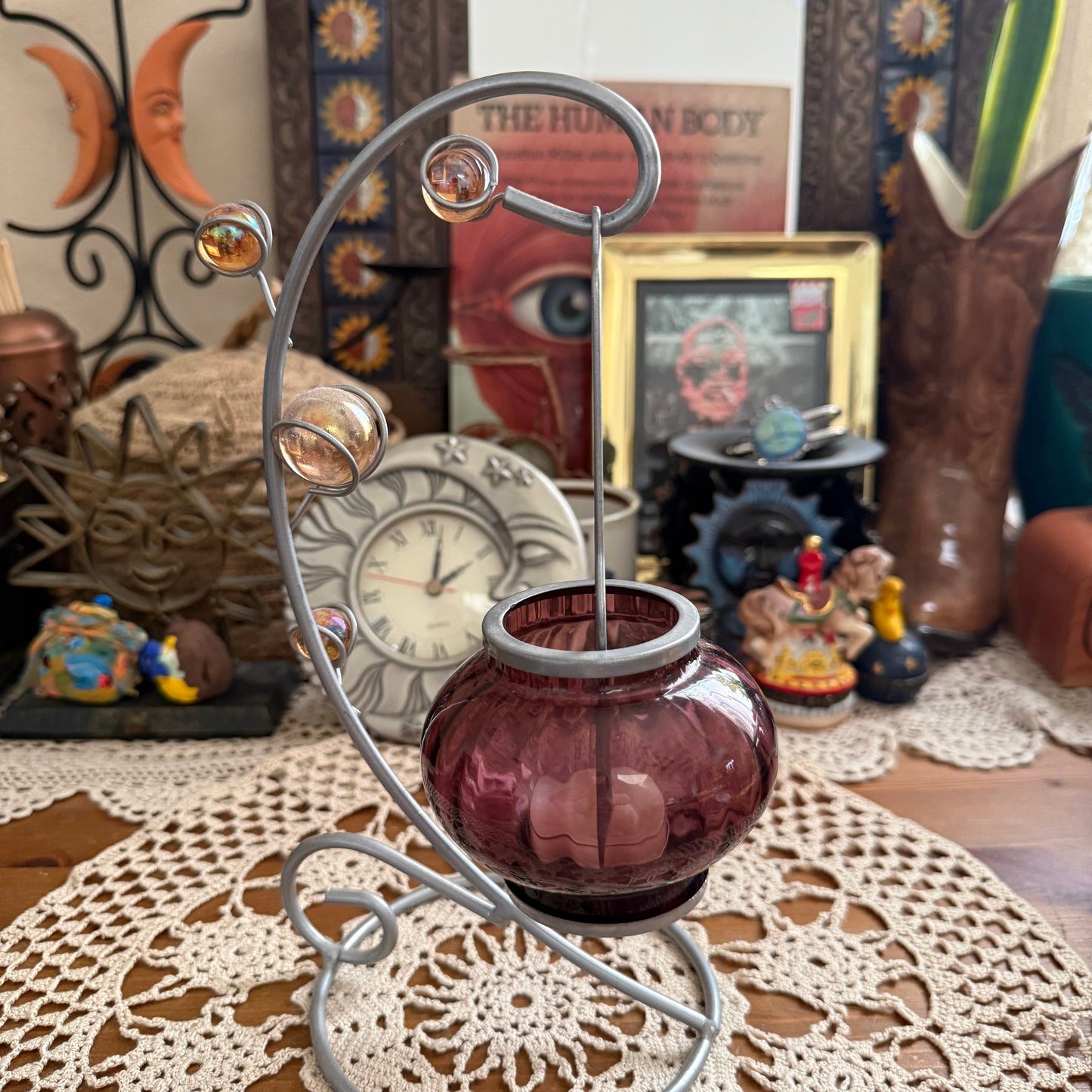 unique vintage whimsical candle holder
